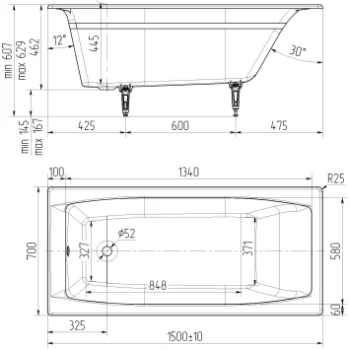 Universal Novokuzneck Etalon 150x70 см